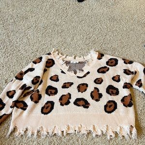 Cheetah slightly cropped sweater